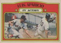 1972 O-Pee-Chee #314 Luis Aparicio In Action Baseball Card