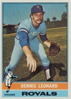 1976 Topps #334 Dennis Leonard Baseball Card