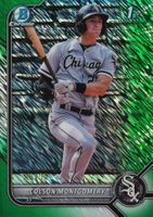 2022 Bowman Chrome Prospects #BCP71 Colson Montgomery Green Shimmer Refractor Baseball Card