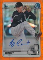 2020 Bowman Draft Chrome Draft Picks Autographs #CDAGC Garrett Crochet Orange Refractor Baseball Card