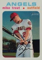 2020 Topps Heritage #466 Mike Trout Chrome-White Refractor Baseball Card