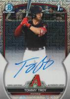 2023 Bowman Draft Chrome Prospect Autograph #CDATT Tommy Troy HTA Choice Baseball Card
