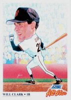1991 Score #664 Will Clark Baseball Card