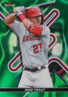 2022 Topps Finest #27 Mike Trout Lava Green Refractor Baseball Card
