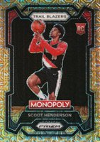 2023 Panini Prizm Monopoly #75 Scoot Henderson Gold Millionaire Shimmer Basketball Card