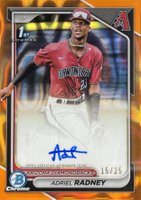 2024 Bowman Chrome Prospect Autographs #CPAAR Adriel Radney Orange Lava Baseball Card