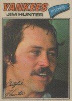 1977 Topps Cloth Stickers #21 Jim Hunter Baseball Card