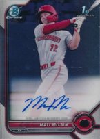 2022 Bowman Chrome Prospect Autographs #CPAMM Matt Mclain Baseball Card
