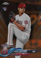 2018 Topps Chrome #150 Shohei Ohtani Pitching-Orange Refractor Baseball Card