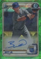 2020 Bowman Chrome Sapphire Edition Autographs #BSPABWJ Bobby Witt Jr. Green Baseball Card