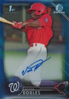 2016 Bowman Prospect Autographs #VR Victor Robles Chrome-Blue Refractor Baseball Card