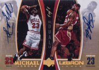 2005 Upper Deck MJ/LJ Bonus Pack #LJMJ1-A LeBron James/Michael Jordan Autograph Basketball Card
