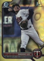 2022 Bowman Draft #BDC153 Brooks Lee Chrome-Yellow Lava Refractor Baseball Card