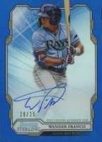2019 Bowman Sterling Prospect Autographs #WF Wander Franco Blue Refractor Baseball Card