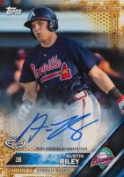 2016 Topps Pro Debut #128 Austin Riley Autograph-Gold Baseball Card