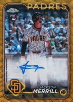2024 Topps Chrome Update Chrome Baseball Update Series Autographs #ACJM Jackson Merrill Gold Wave Baseball Card