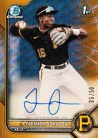2022 Bowman Draft Chrome Draft Pick Autographs #CDATJ Termarr Johnson Gold Wave Refractor Baseball Card