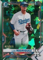 2021 Bowman Chrome Sapphire Edition Prospects #BCP196 Luis Rodriguez Green Baseball Card
