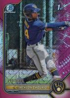 2022 Bowman Mega Box Chrome #79 Jackson Chourio Pink Refractor Baseball Card