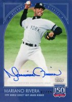 2019 Topps 150 Years of Baseball #118A Mariano Rivera Autograph-Blue Baseball Card