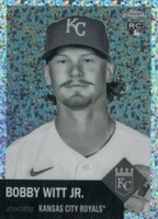 2022 Topps Chrome Platinum Anniversary #61 Bobby Witt Jr. Black & White Mini Diamond Refractor Baseball Card