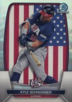 2023 Bowman Chrome World Baseball Classic Flag #WBC89 Kyle Schwarber Refractor Baseball Card