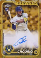 2024 Topps Gilded Collection Topps Chrome Gold Autographs #CGAJC Jackson Chourio Baseball Card