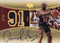 2004 Upper Deck Exquisite Collection Number Pieces Autographs #NP-RO Dennis Rodman Basketball Card
