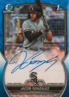 2023 Bowman Draft Chrome Prospect Autograph #CDAJGO Jacob Gonzalez Blue Wave Baseball Card