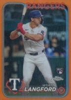 2024 Topps Chrome #122 Wyatt Langford Orange Refractor Baseball Card