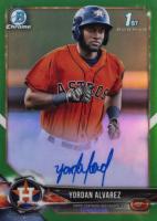 2018 Bowman Chrome Prospects Autographs #CPAYA Yordan Alvarez Green Refractor Baseball Card