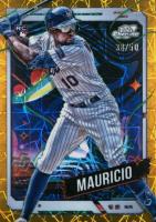 2024 Topps Chrome Cosmic #10 Ronny Mauricio Gold Interstellar Refractor Baseball Card