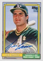 2022 Topps Archives 1992 Topps MLB Debut Autographs #72DBJC Jose Canseco Baseball Card