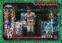 2024 Topps Chrome #296 Mookie Betts Variation-Green Speckle Refractor Baseball Card