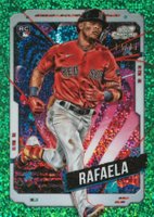 2024 Topps Chrome Cosmic #43 Ceddanne Rafaela Green Space Dust Refractor Baseball Card