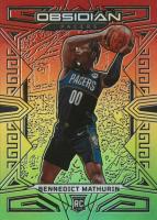 2022 Panini Obsidian #181 Bennedict Mathurin Electric Etch Red/Yellow/Green Flood Basketball Card