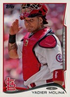 2014 Topps #57 Yadier Molina No Sparkle on Shoulder Baseball Card