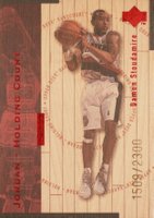1998 Upper Deck Hardcourt Jordan Holding Court #J22 Damon Stoudamire/Michael Jordan Red Basketball Card
