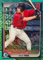 2024 Bowman Mega Box Chrome Prospects #48 Kyle Teel Aqua Refractor Baseball Card
