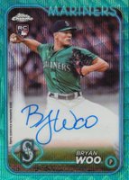 2024 Topps Chrome Rookie Autographs #RABWO Bryan Woo Aqua Wave Baseball Card