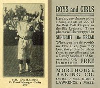 1916 Morehouse Baking #200 Ed. Zwilling Baseball Card