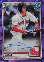 2020 Bowman Chrome Sapphire Edition Autographs #BSPAJD Jarren Duran Purple Baseball Card