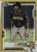 2021 Bowman Chrome Prospects #BCP227 C.J. Abrams Gold Refractor Baseball Card
