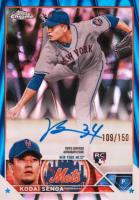 2023 Topps Chrome Rookie Autograph #RAKSA Kodai Senga Blue Raywave Baseball Card