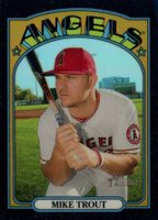 2021 Topps Heritage #169 Mike Trout Chrome-Black Refractor Baseball Card