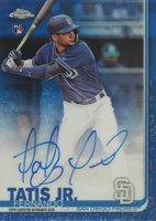 2019 Topps Chrome Rookie Autographs #RA-FT Fernando Tatis Jr. Blue Refractor Baseball Card