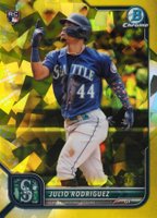 2022 Bowman Chrome Sapphire Edition #48 Julio Rodriguez Yellow Baseball Card