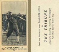 1916 Altoona Tribune #72 Clark Griffith Baseball Card