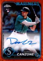 2024 Topps Chrome Logofractor Edition MLB Refractor Chrome Autographs #RCADCA Dominic Canzone Orange Refractor Baseball Card
