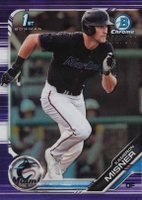 2019 Bowman Draft #BDC196 Kameron Misner Chrome-Purple Refractor Baseball Card